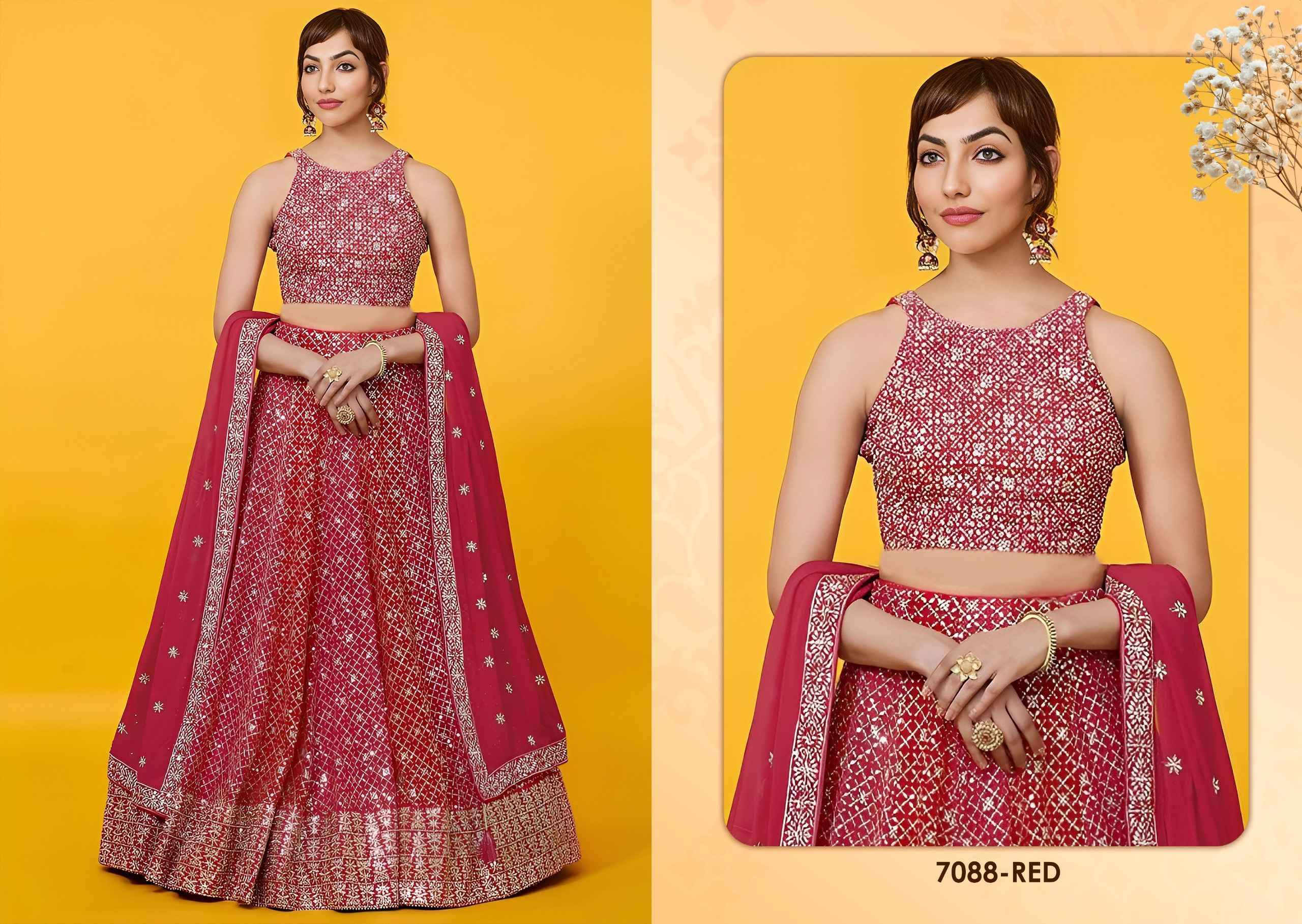 VOL-34 By ZEEL COTHING 7079 SERIES  Designer Beautiful Collection Occasional Wear & Party Wear Georgette Lehengas At Wholesale Price